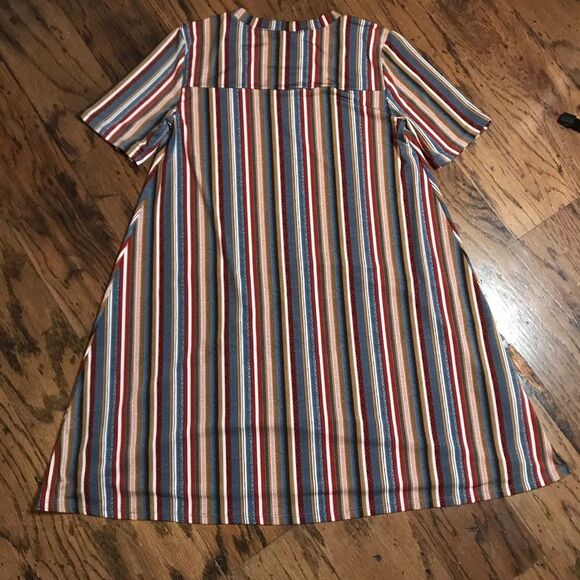 BCBGENERATION STRIPED A-LINE BACK YOKE DRESS Sz S - Picture 3 of 8